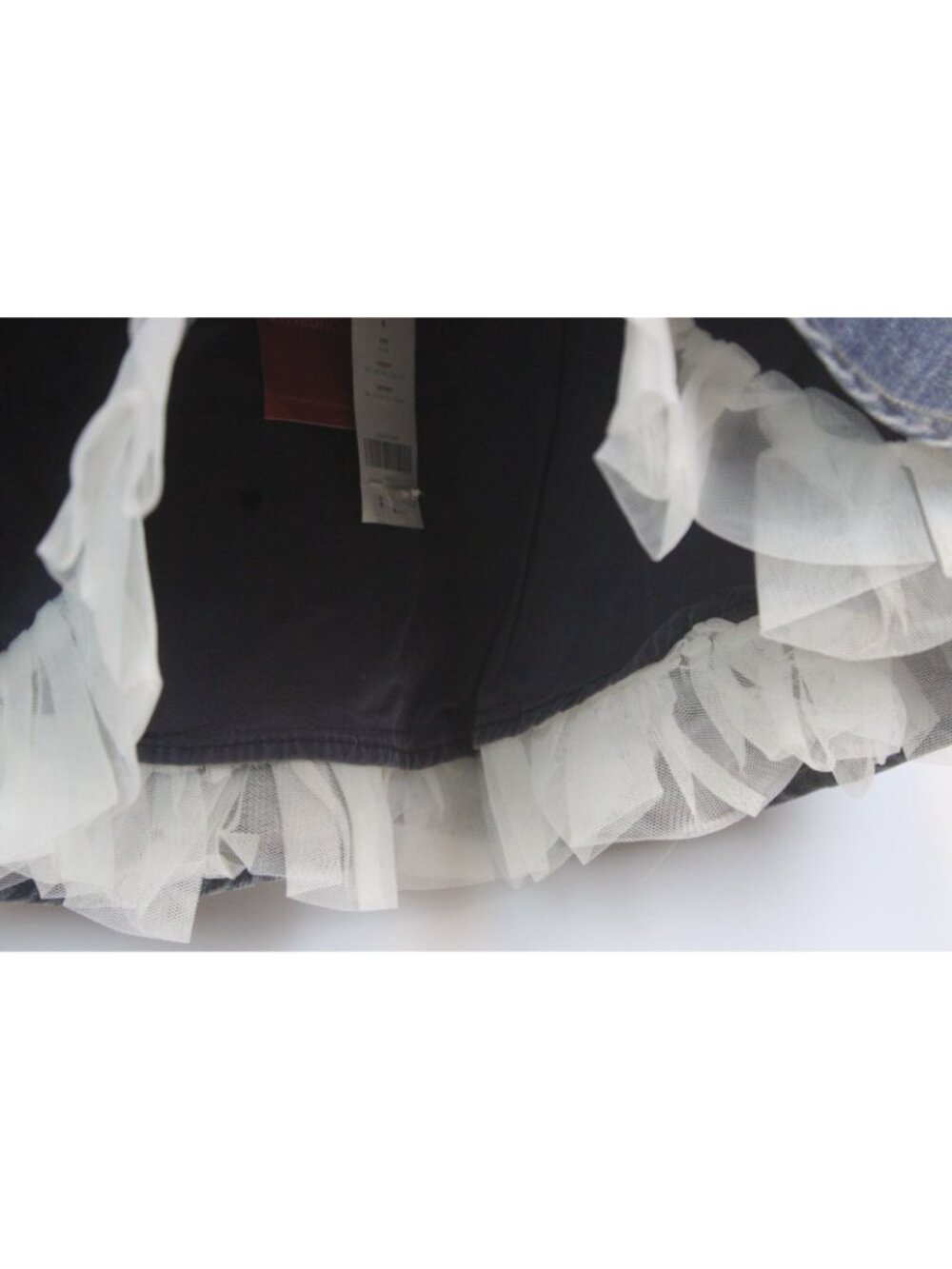 2008 Gymboree Winter Snowflake Denim Skirt Tulle Rhinestones Flare sz 5 Lined - Picture 6 of 6